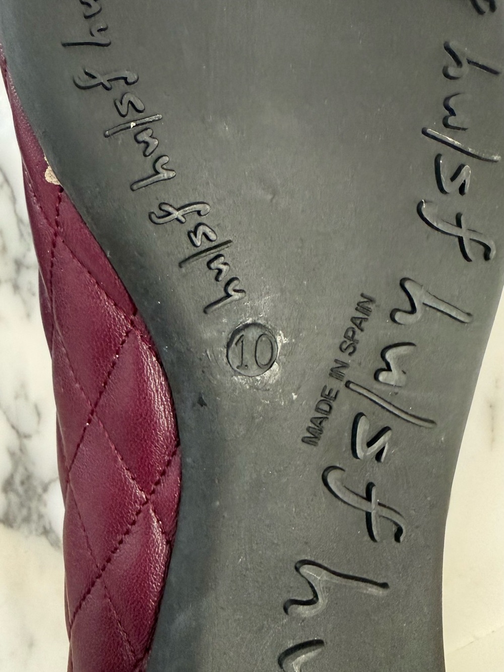 Blowfish Quilted Burgundy Ballet Flats with Glossy Cap - Picture 7 of 7